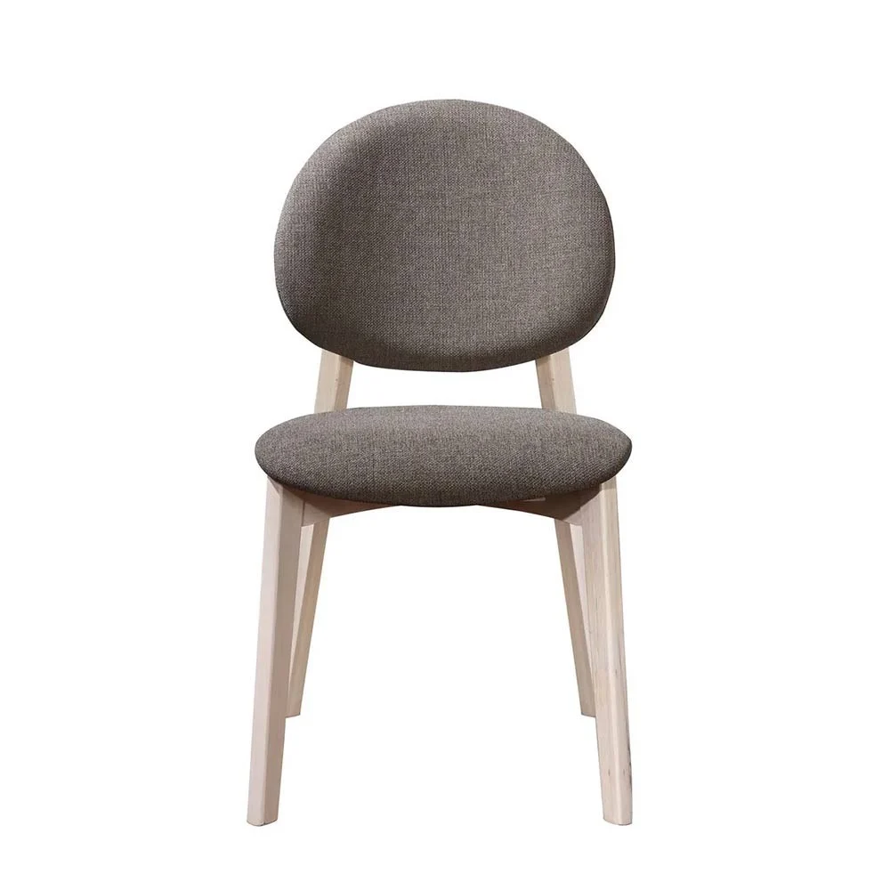 Sedia da pranzo Celia in tessuto marrone chiaro con gambe in rovere