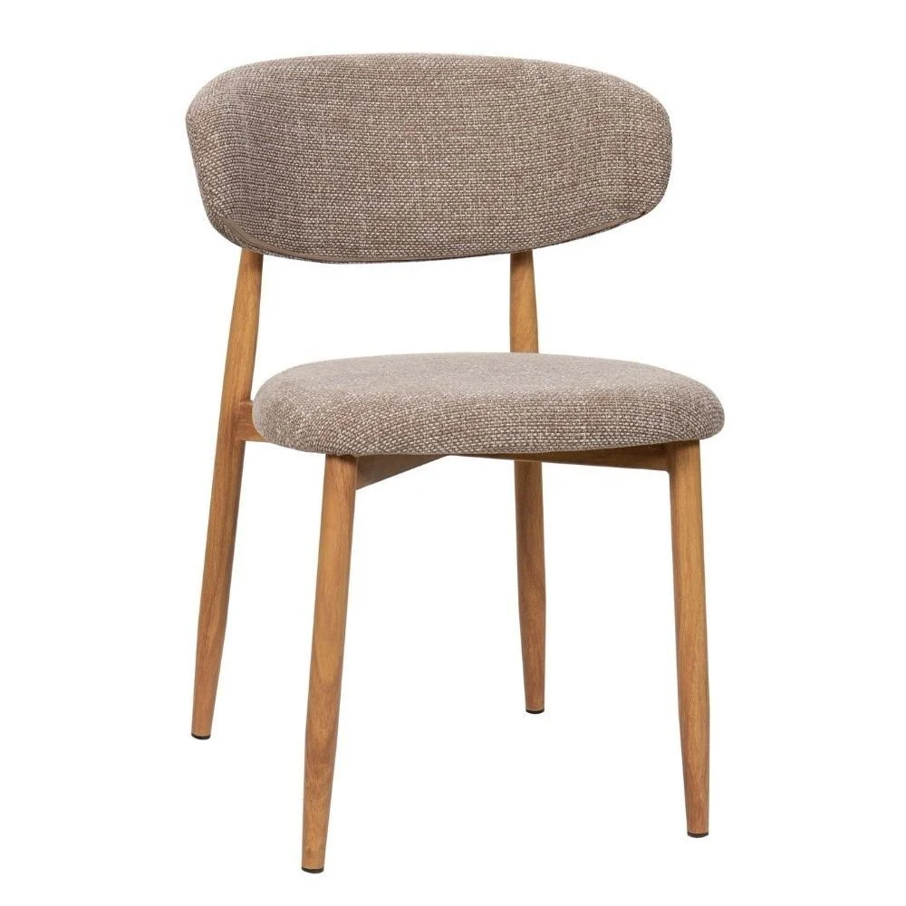 Sedia Georgia Taupe Gamba naturale