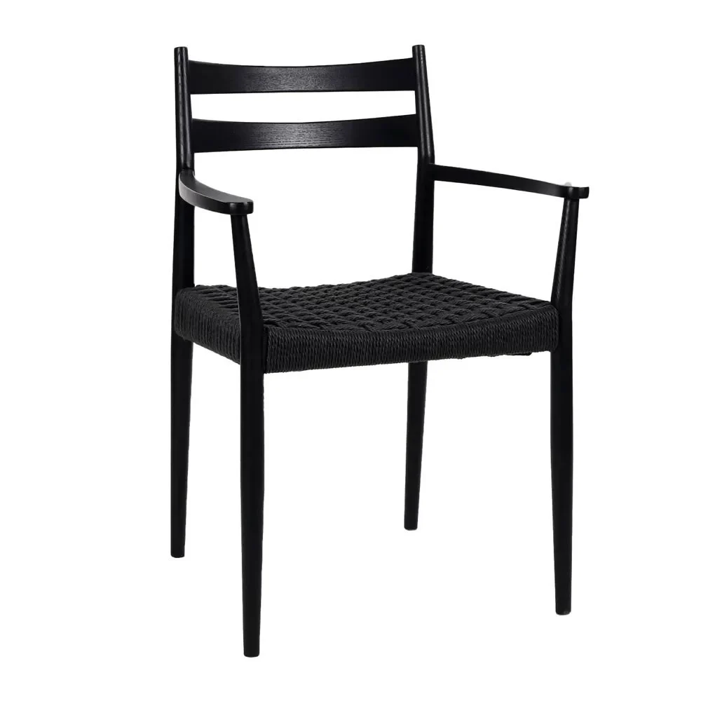 Sedia Minou con braccioli - nero