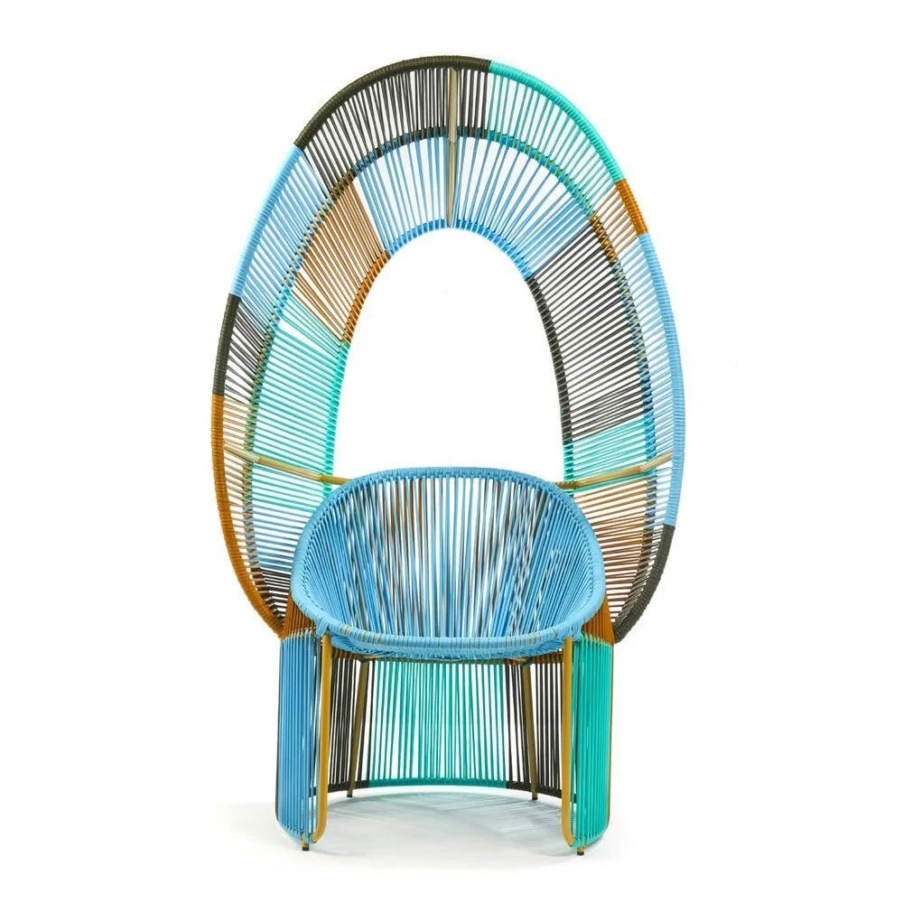Sedia Reina Cartagenas blu pastello, turchese, verde mimetico