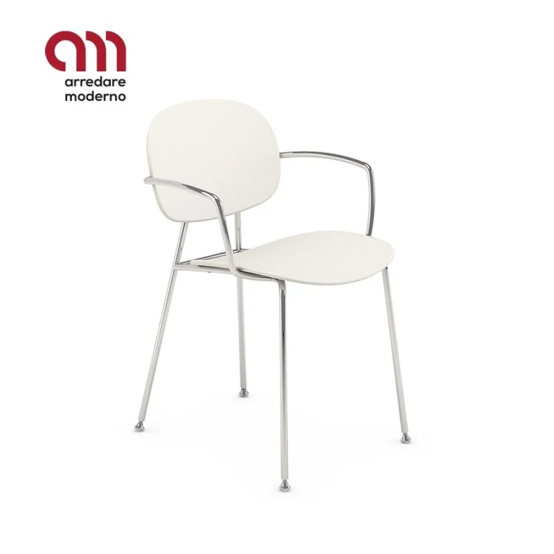 Sedia Tondina pop 4 legs with arms Infiniti Design