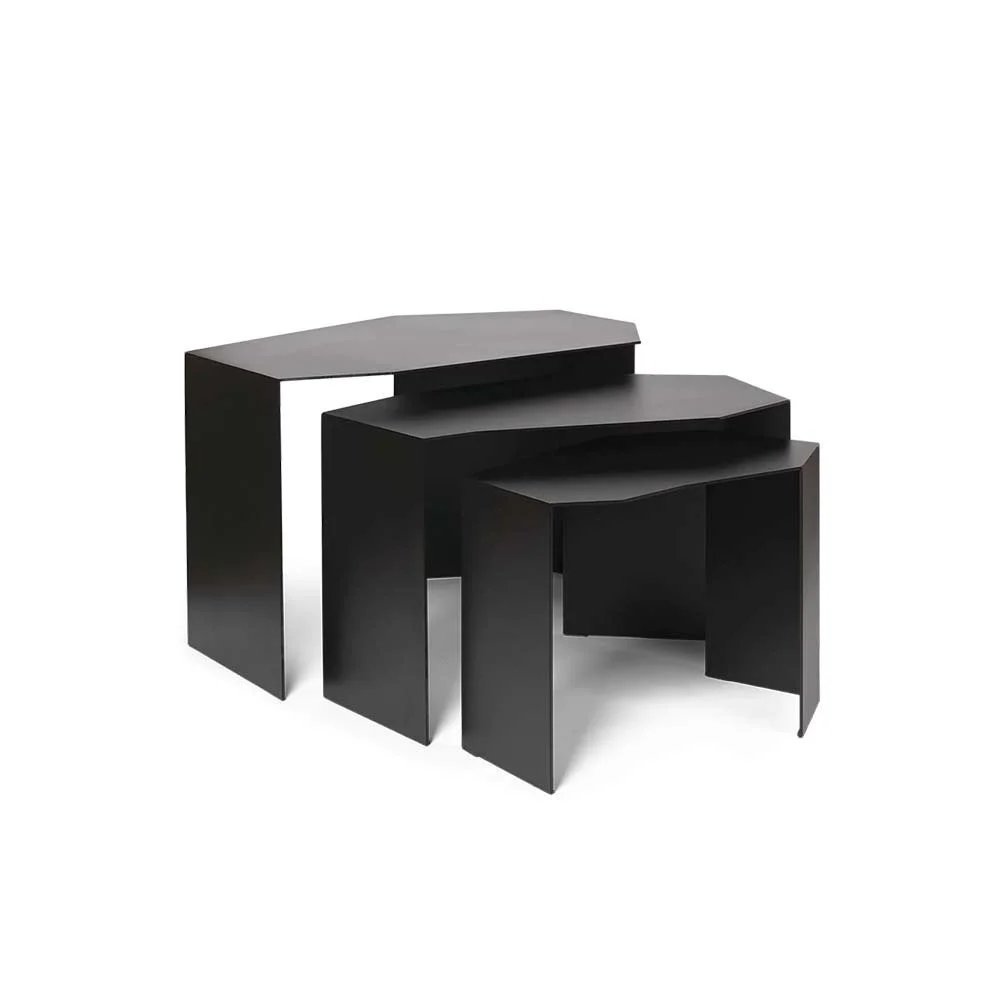 Set di 3 tavoli Shard - nero