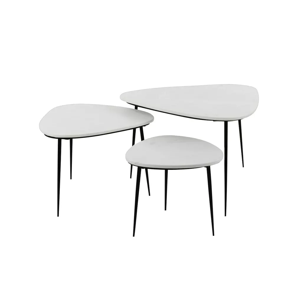 Set di 3 tavolini AXIO - bianco