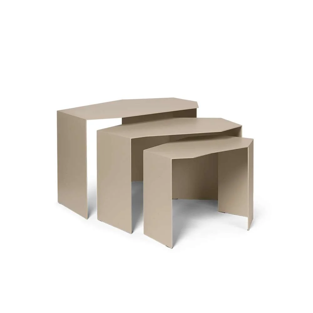Set di 3 tavolini Shard - cashmere