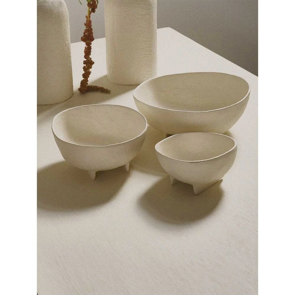 Set x 3 ciotole Trulli - L 16/20/26 x L 15,5/21,5/27 x H 8/10/10 cm - bianco sporco