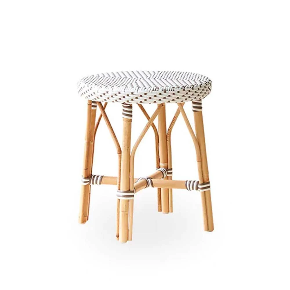 Sgabello Simone 45 cm bianco e marrone