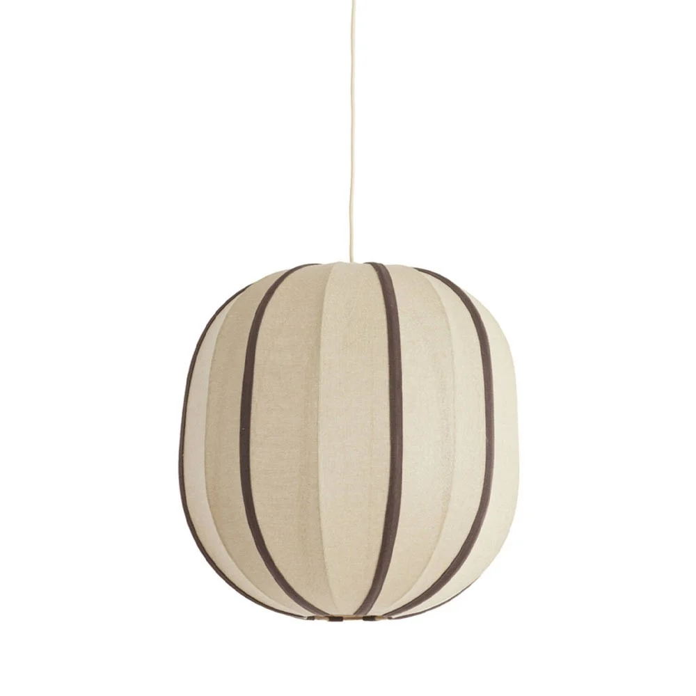 Sospensione Esmiria Design in fibre naturali e legno marrone scuro