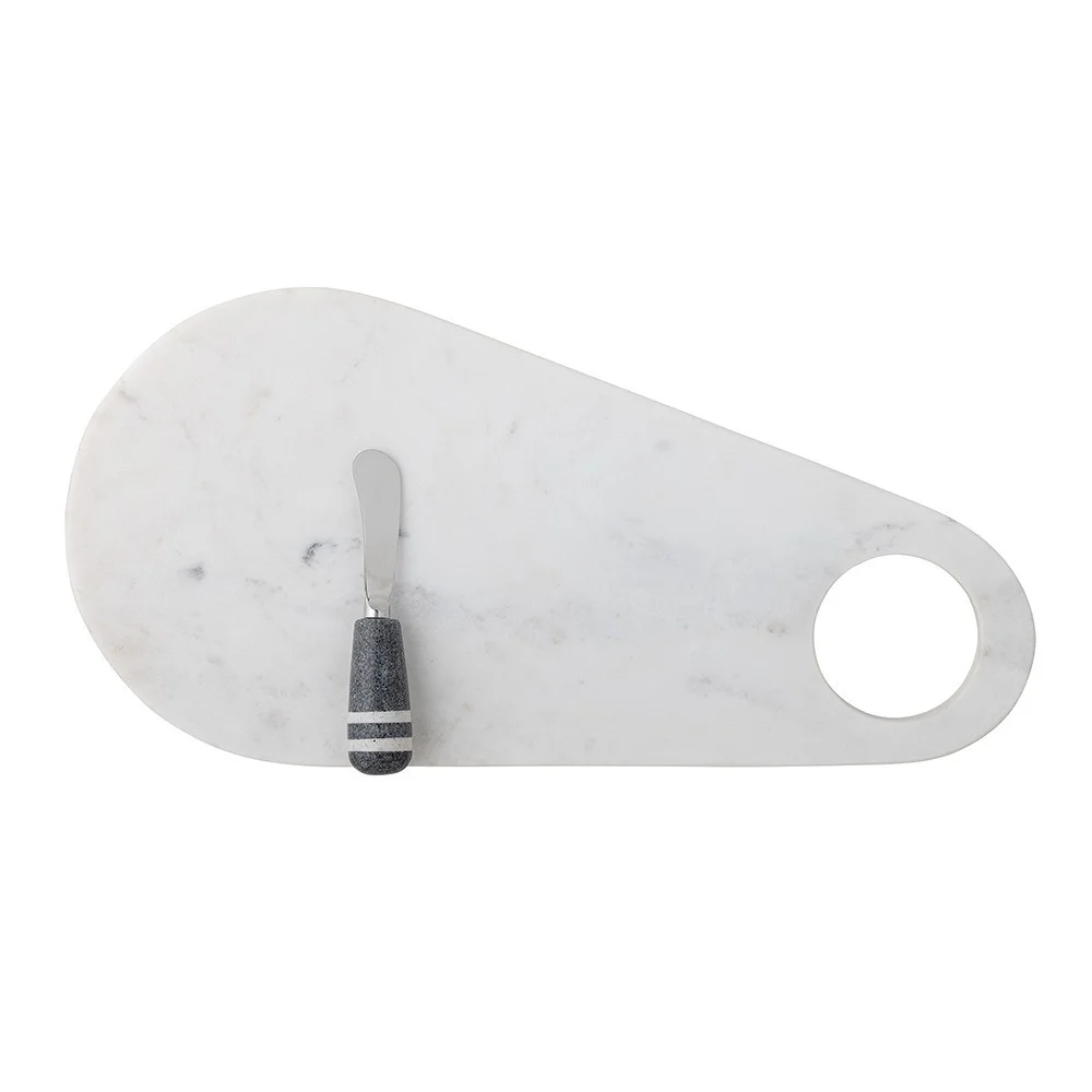 Tagliere Abrielle (con coltello) - marmo bianco