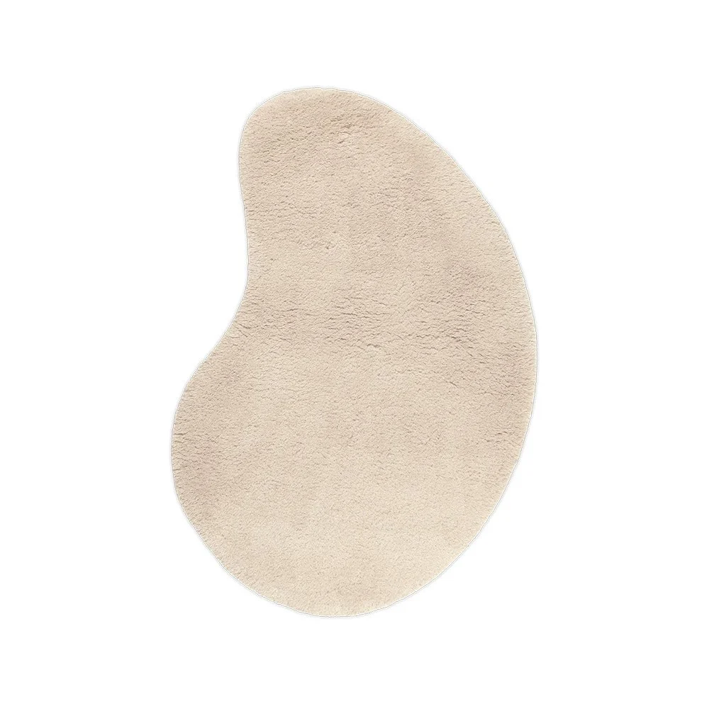 Tappeto Forma S in lana - Bianco sporco