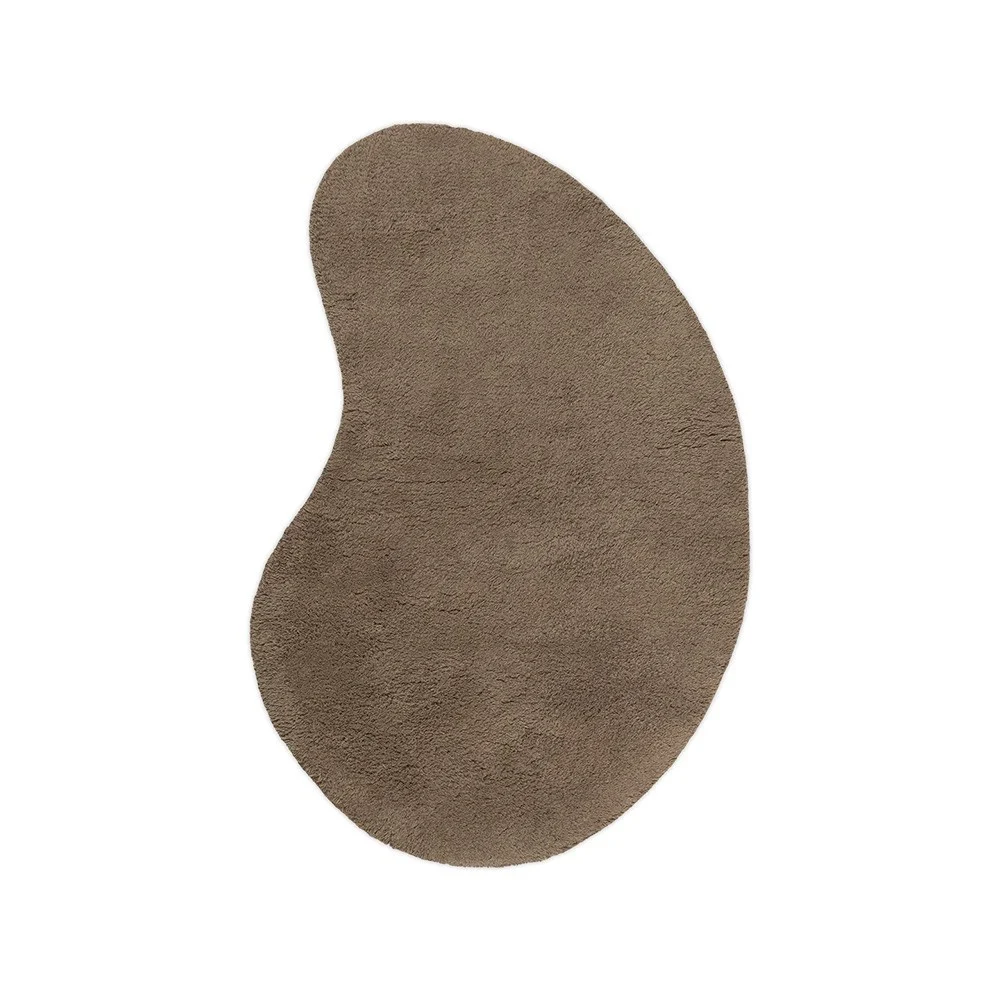 Tappeto Forma S in lana - Marrone cenere