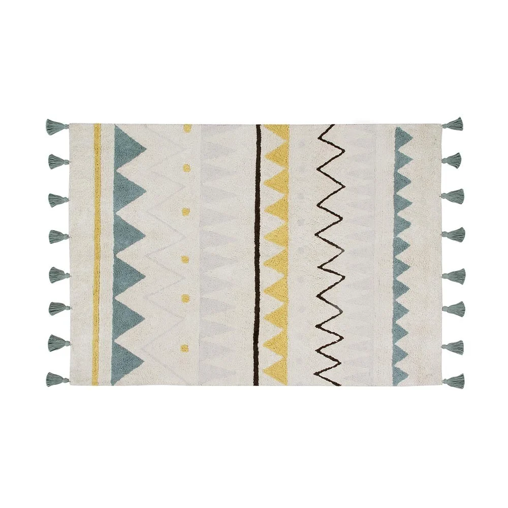 Tappeto lavabile Azteca Natural Vintage blu L