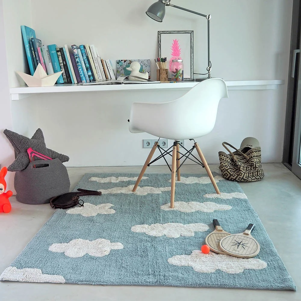 Tappeto lavabile Clouds vintage blu