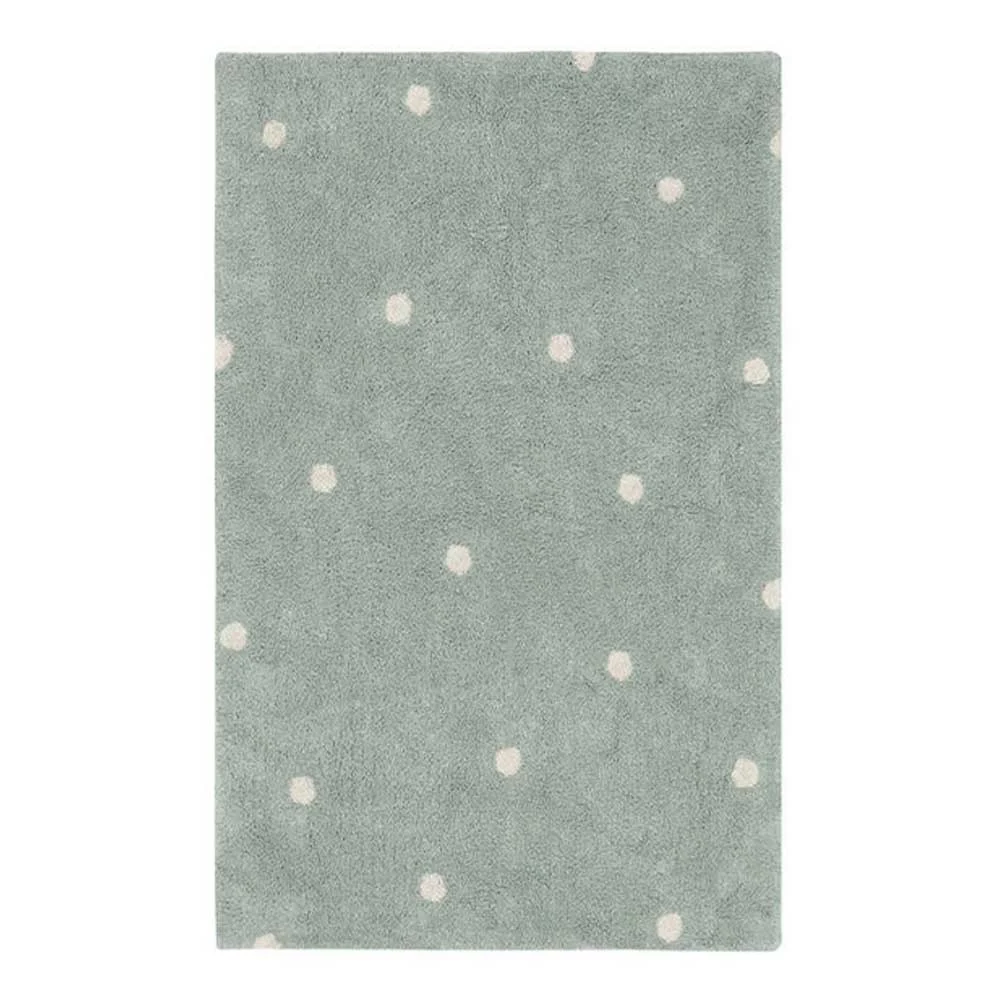 Tappeto lavabile Mini Dot blu salvia