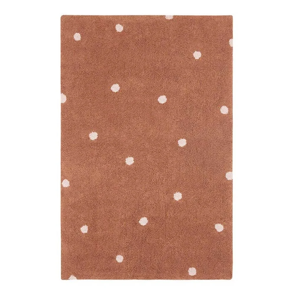 Tappeto Mini Dot lavabile in castagno