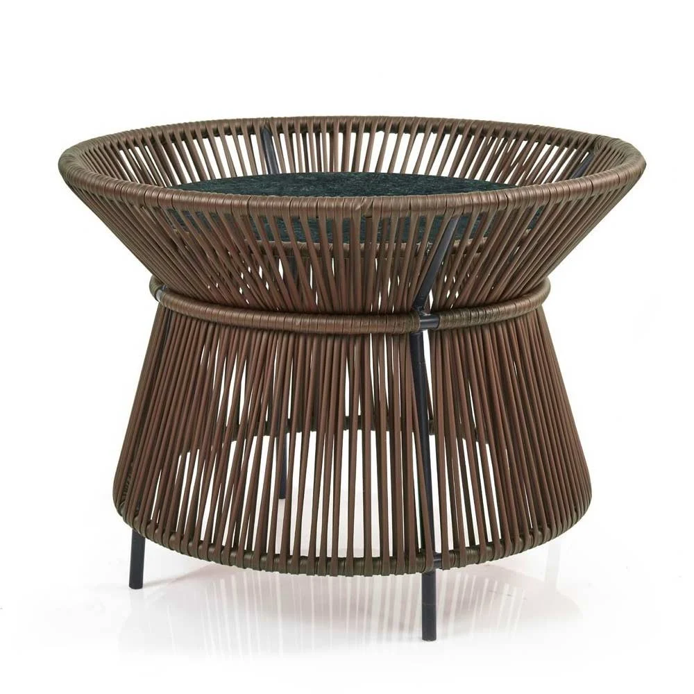 Tavolino Caribe Chic in marmo verde, terra, nero