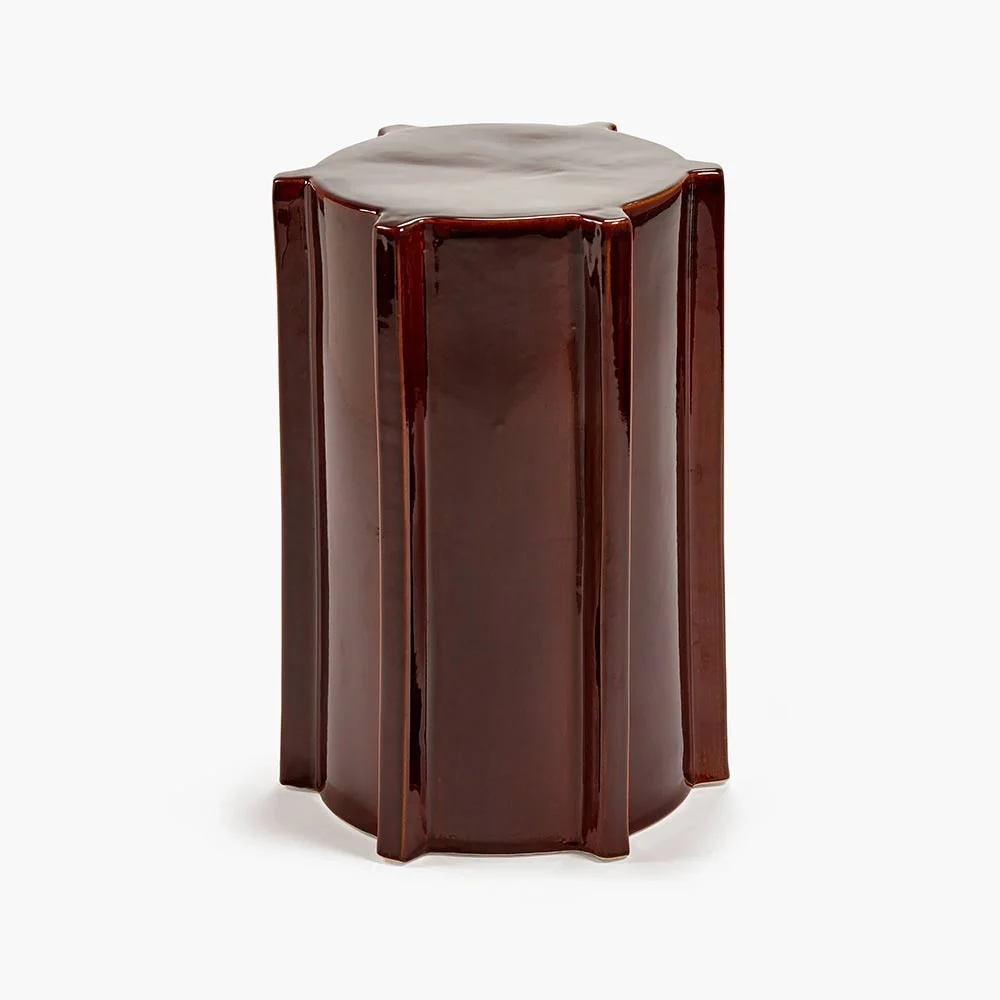 Tavolino geometrico marrone scuro Pawn
