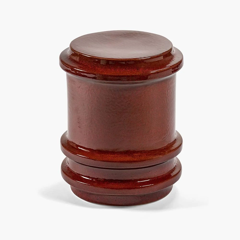 Tavolino geometrico rosso scuro Pawn