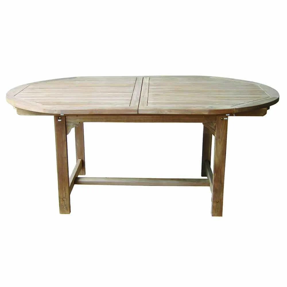 Tavolo ovale allungabile Alicudi in legno di teak