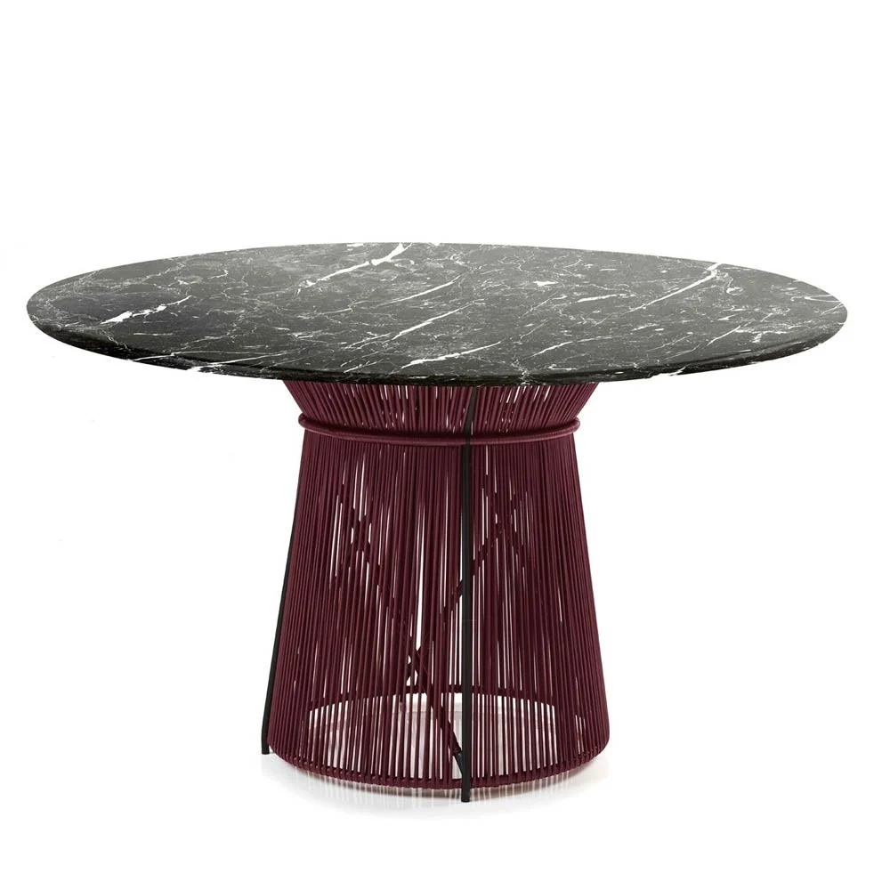 Tavolo Caribe Chic in marmo nero, nero rosso, nero