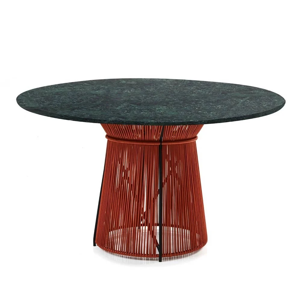 Tavolo Caribe Chic marmo verde, rame nero