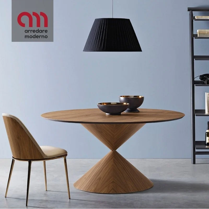 Tavolo Clessidra Midj base in legno