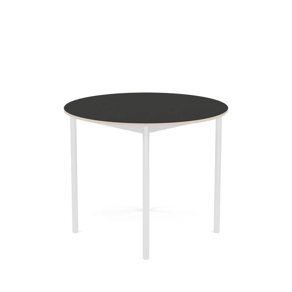 Tavolo con base rotonda nera e struttura bianca 90 cm