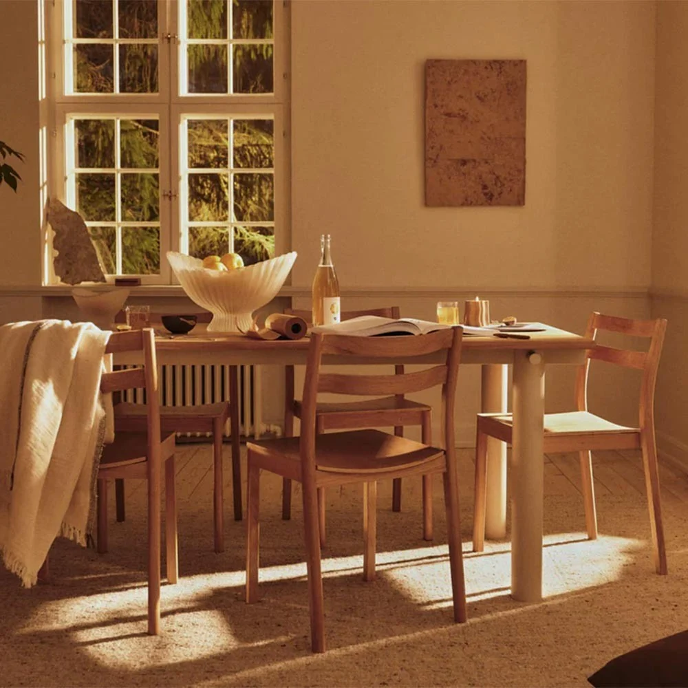 Tavolo da pranzo Aura Design moderno in legno massello