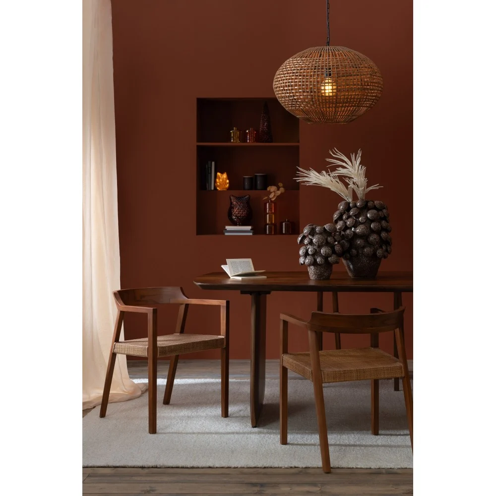 Tavolo da pranzo in legno di acacia marrone