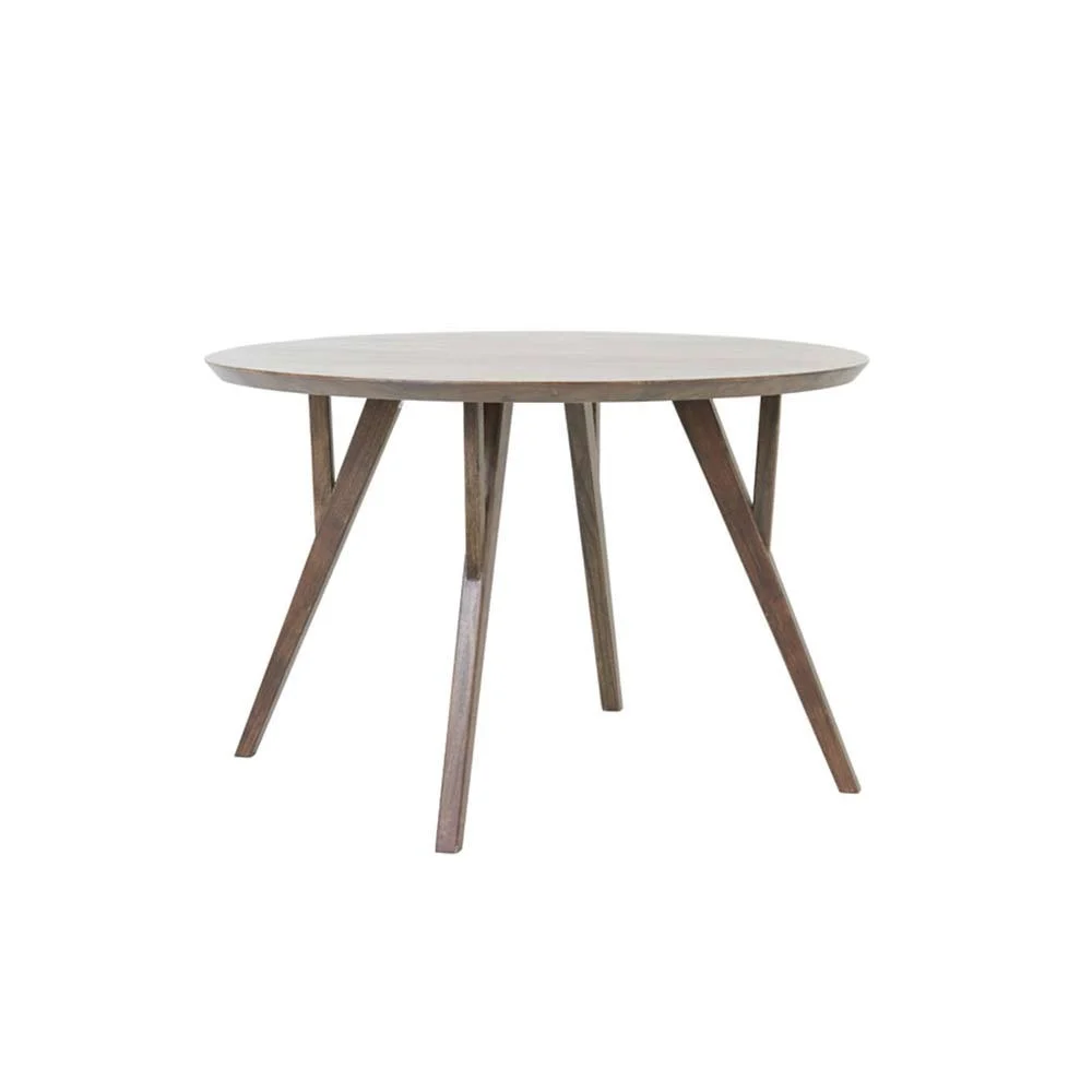 Tavolo da pranzo QUENZA in legno di acacia marrone scuro Ø120x76 cm