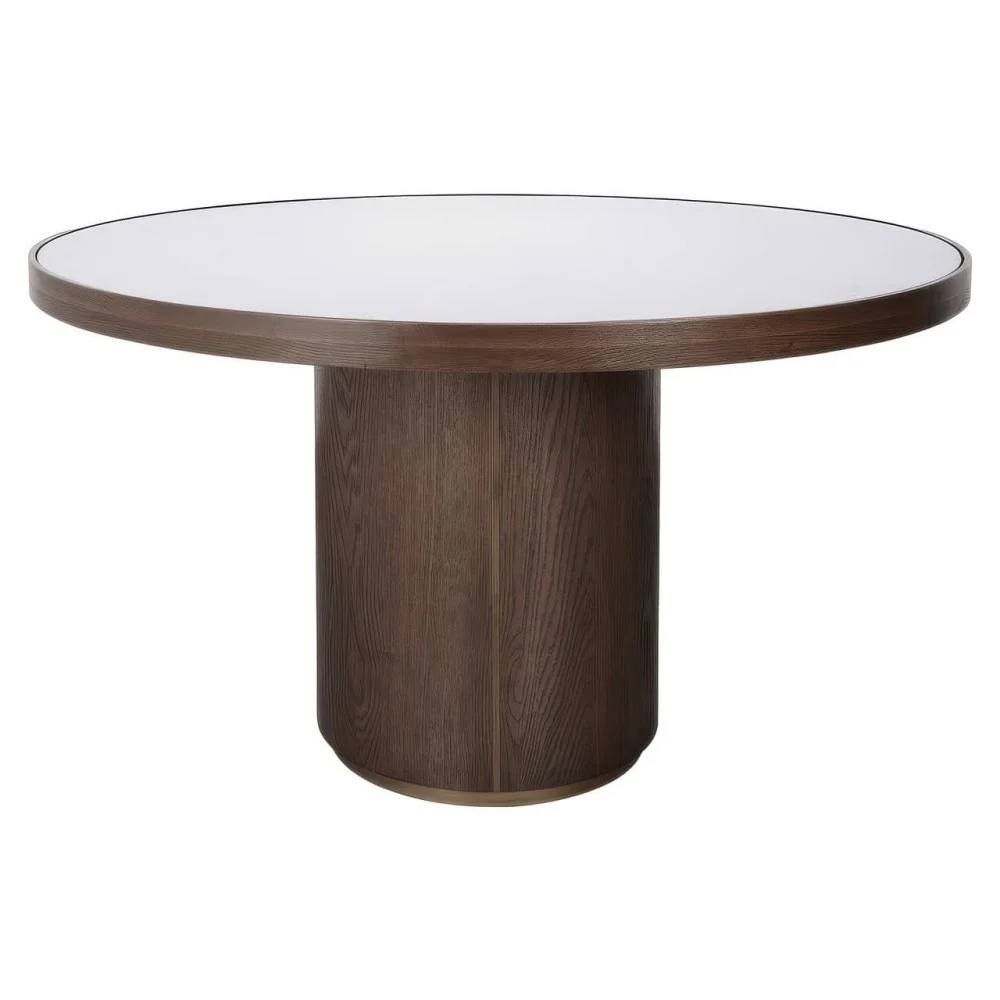Tavolo da pranzo Willox Beige 130Ø con vetro