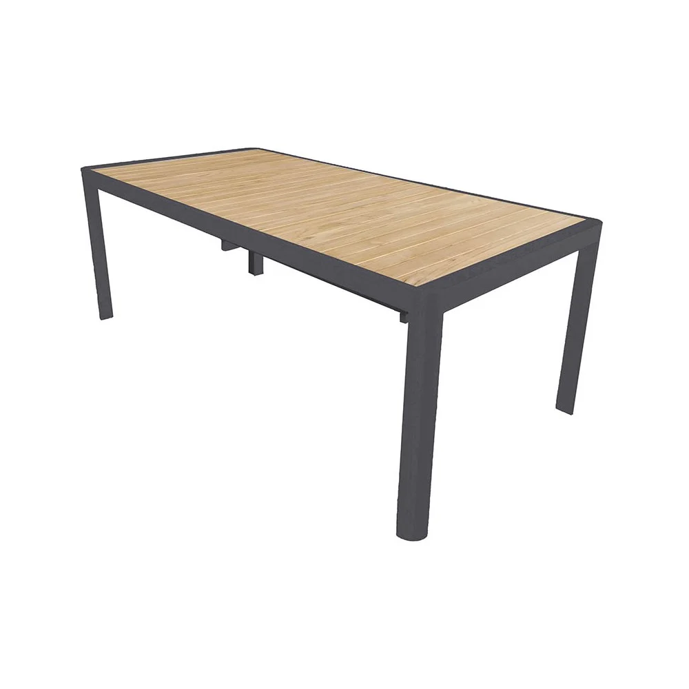 Tavolo allungabile Lanzarote struttura in alluminio con piano in teak