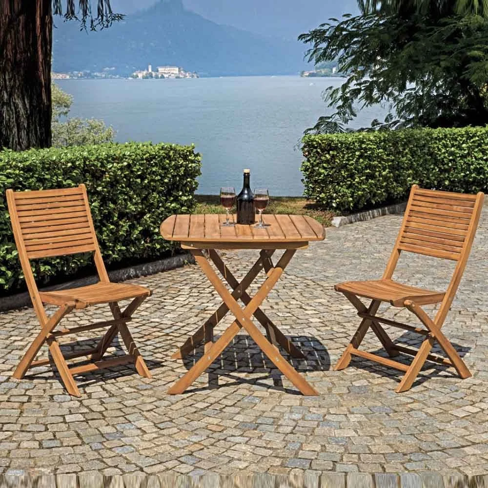 Tavolo pieghevole Piombino in legno di acacia