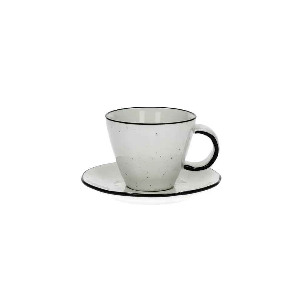 Tazza e piattino per espresso BASIL - bianco