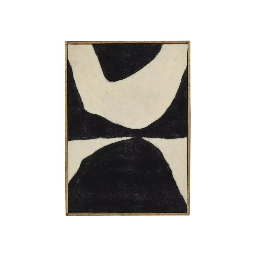 Tela con telaio in LANA L 76 x L 6,5 x H 107 cm - nero/bianco