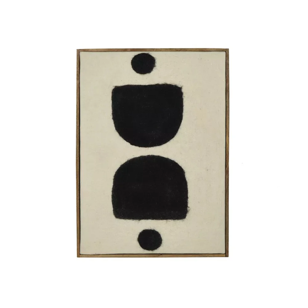 Tela con telaio WOOLY - nero/bianco