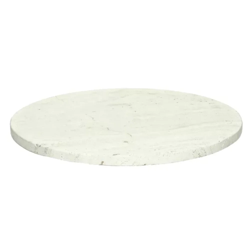 TREVI - piano d'appoggio - travertino - DIA 55 x H 2 cm - avorio