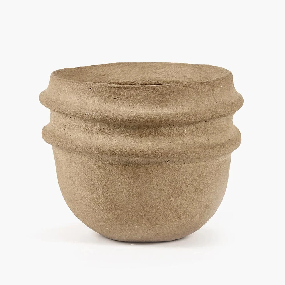 Vaso di fiori marrone in cartapesta Terra
