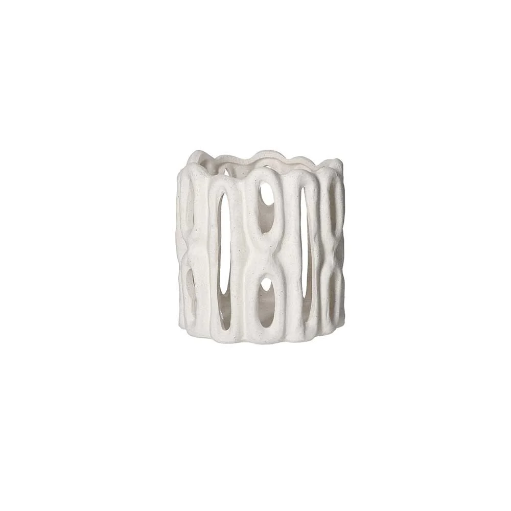 Vaso per candele Cadiz DIA 16x H 16cm - Bianco