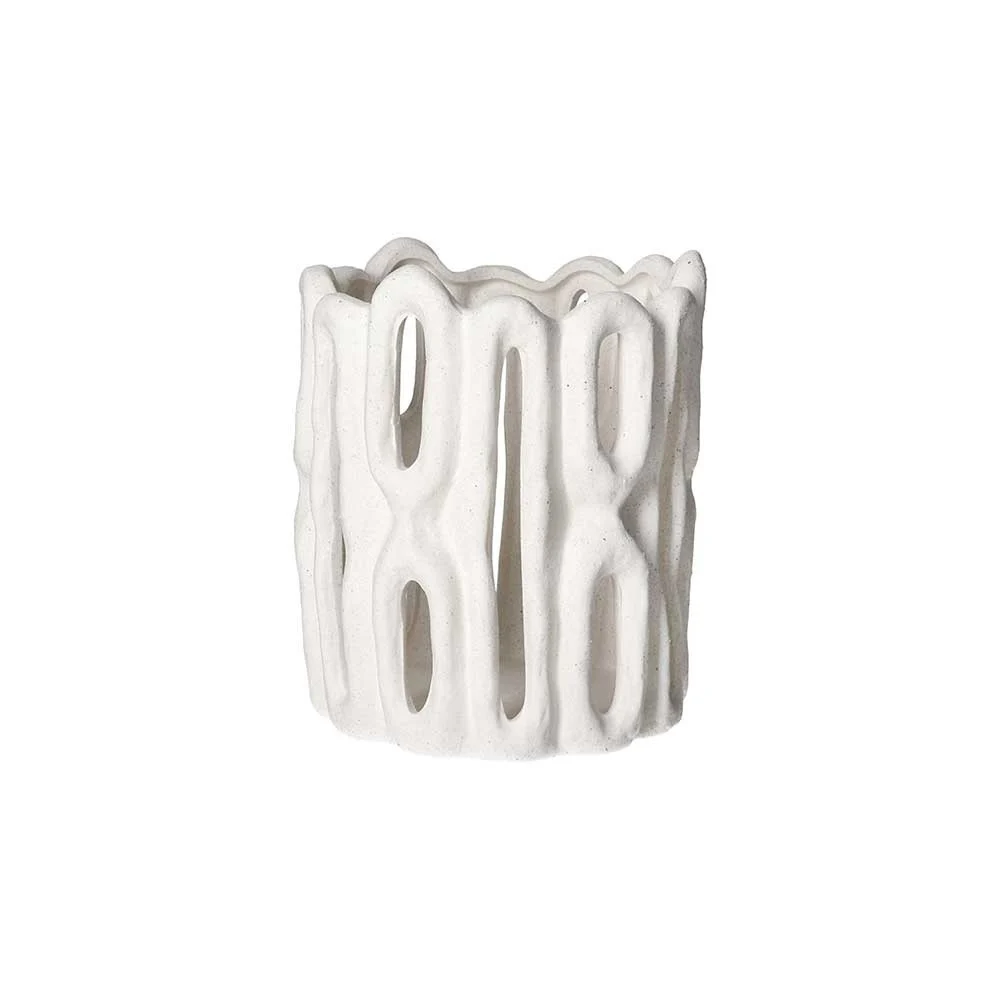 Vaso per candele Cadiz DIA 19x H 22 cm - Bianco