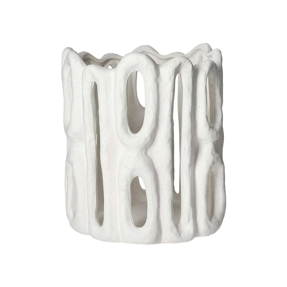 Vaso per candele Cadiz DIA 25 x H 27 cm - Bianco