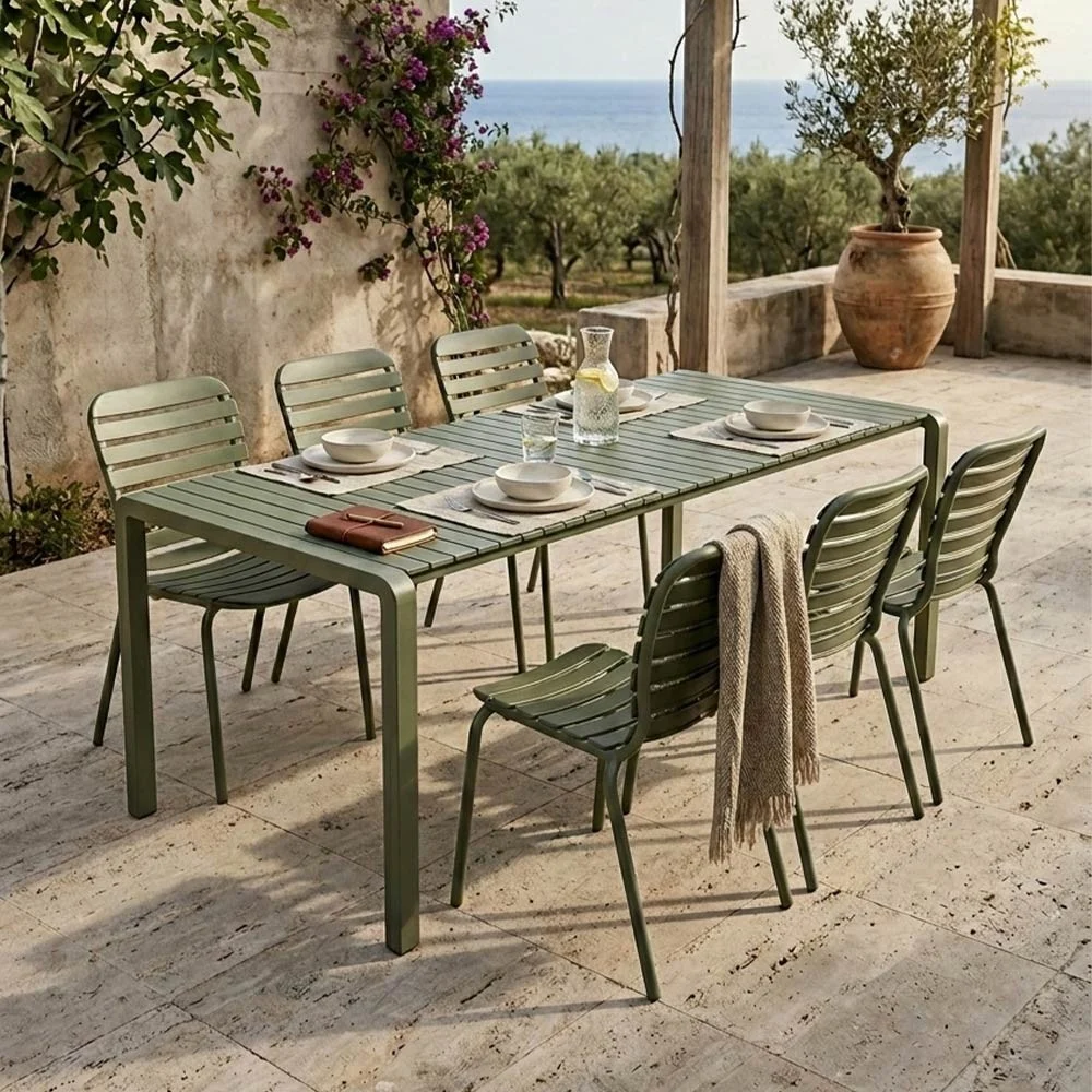 Vondel 214 + 6 Set da tavolo da giardino Vondel Sedie verdi